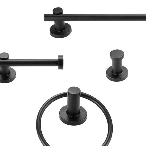 Globe Electric Company Brooklyn Matte Black 5-Piece Bathroom Set ...